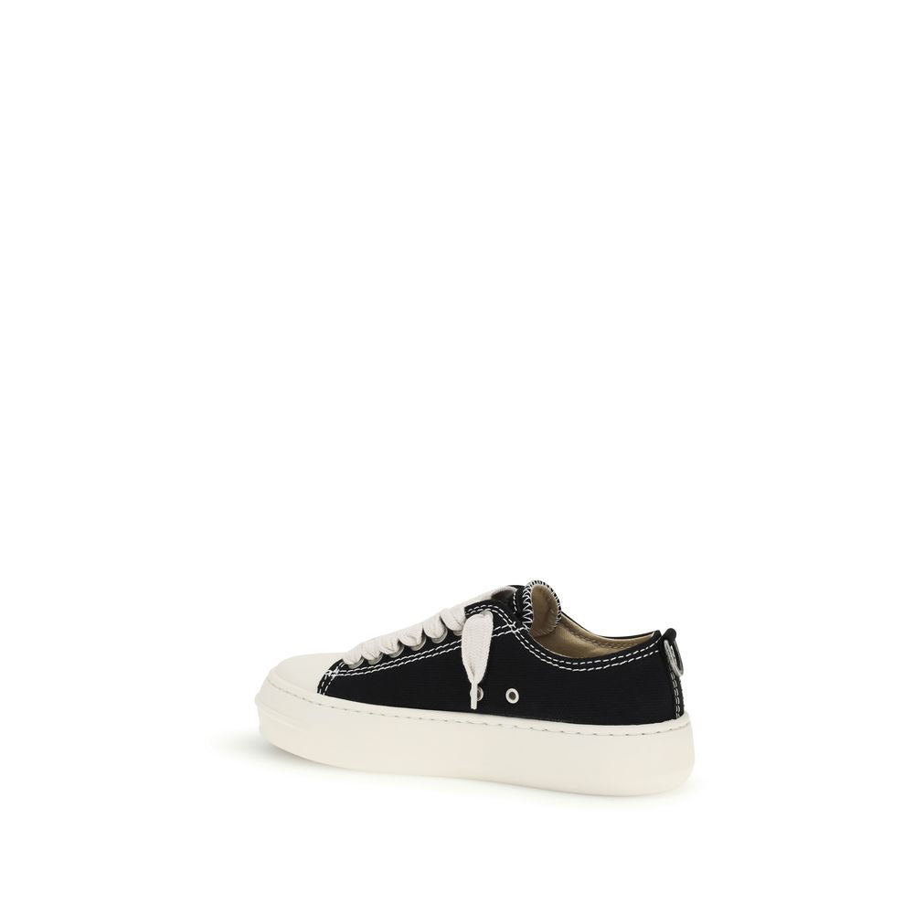 Represent Black Cotton Low Top Sneakers