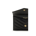 Saint Laurent Black Calf Leather Bos Taurus Wallet