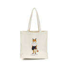 Maison Kitsuné Beige Cotton Handbag