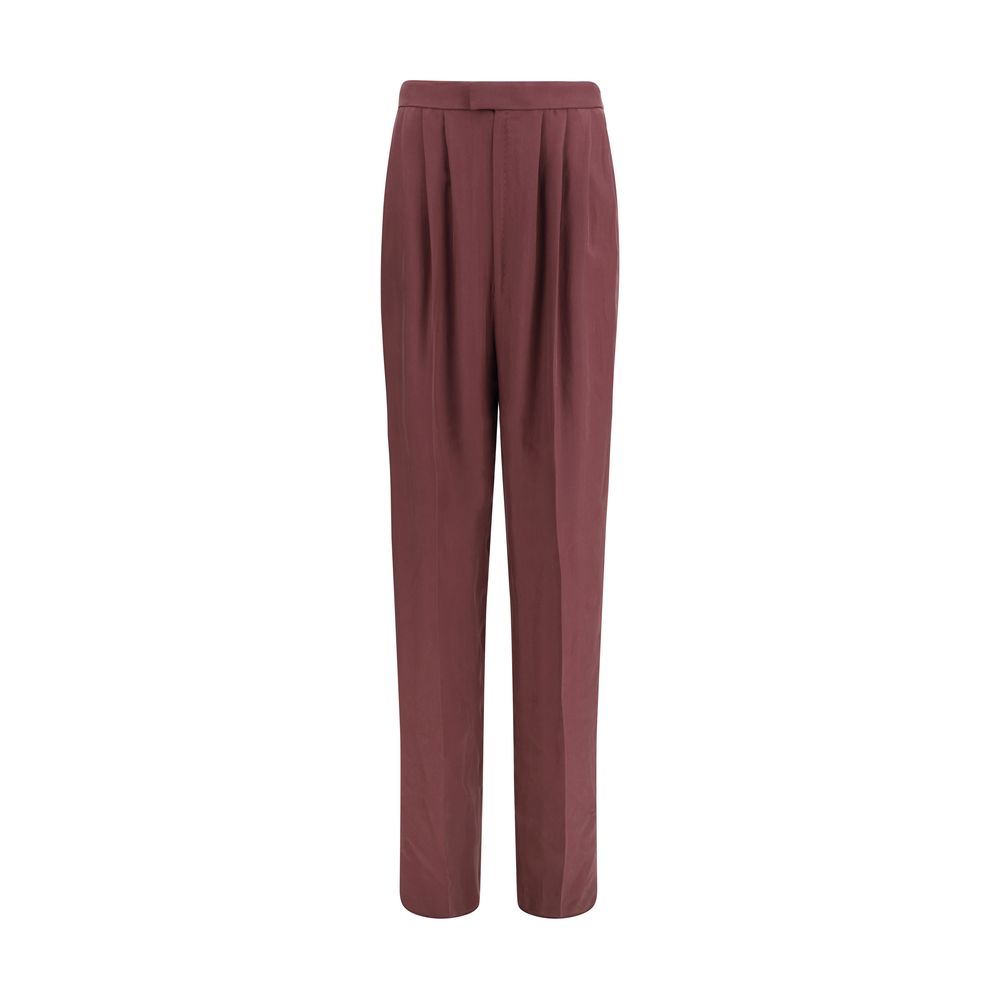 Saint Laurent Purple Silk Dress Pants