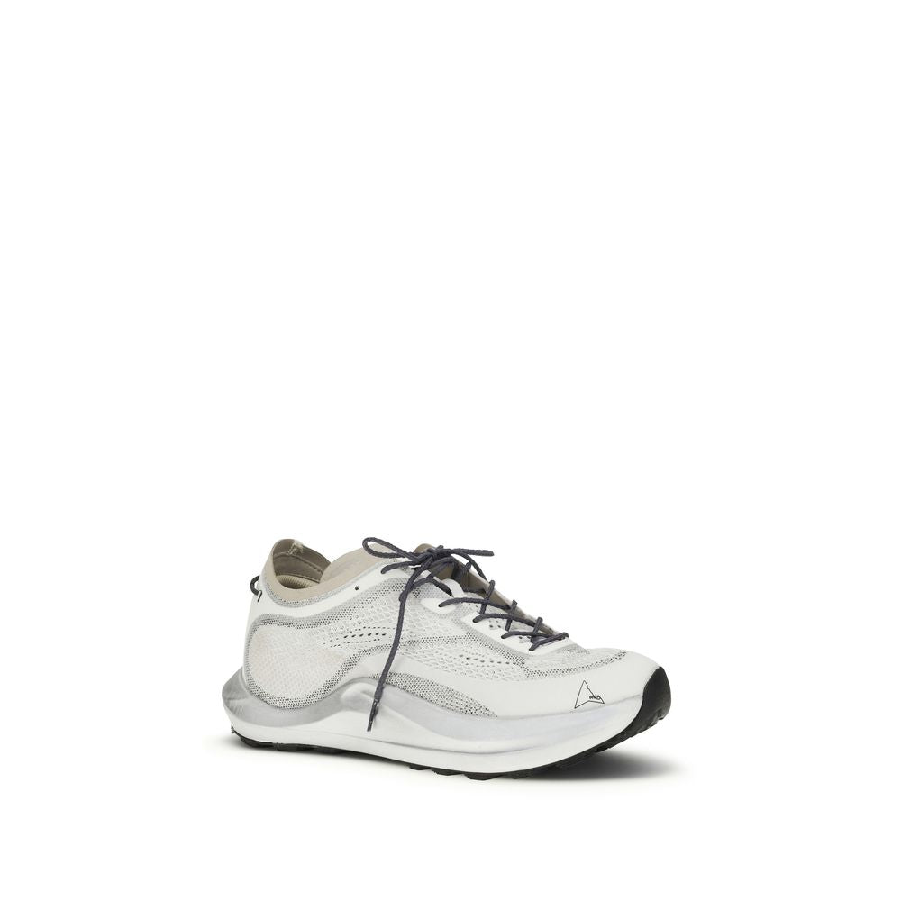 ROA White Fabric Athletic Sneakers