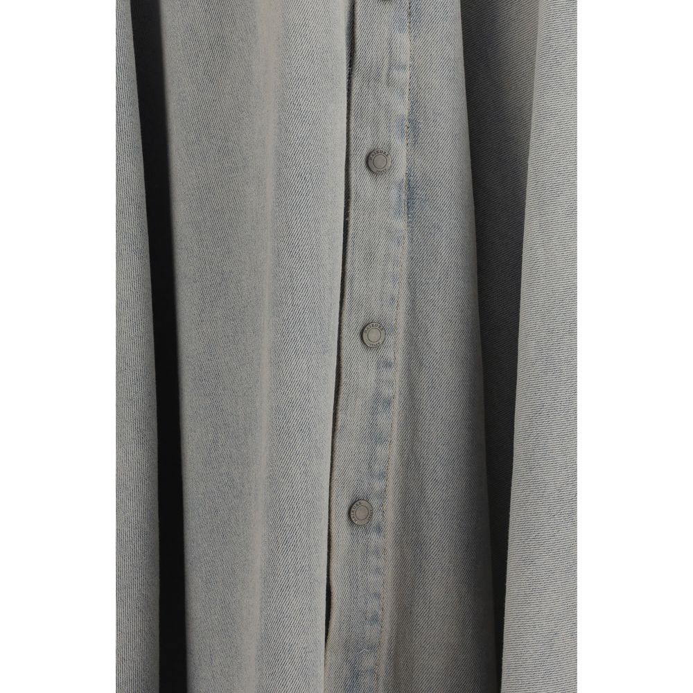 Haikure Blue Cotton Midi Skirt