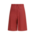 Max Mara Multicolor Linen Bermuda Shorts