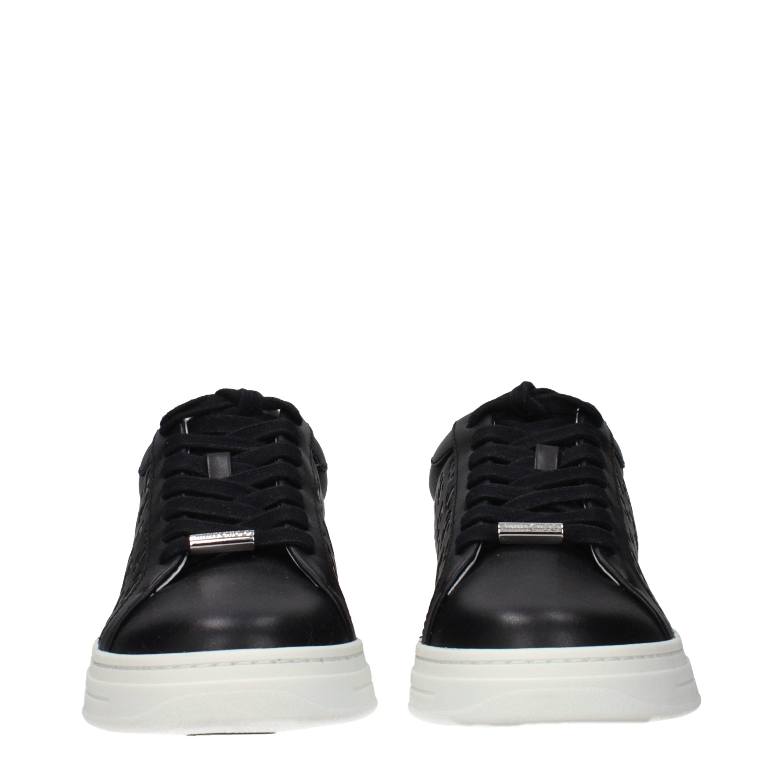 Jimmy Choo Black Leather Low Top Sneakers