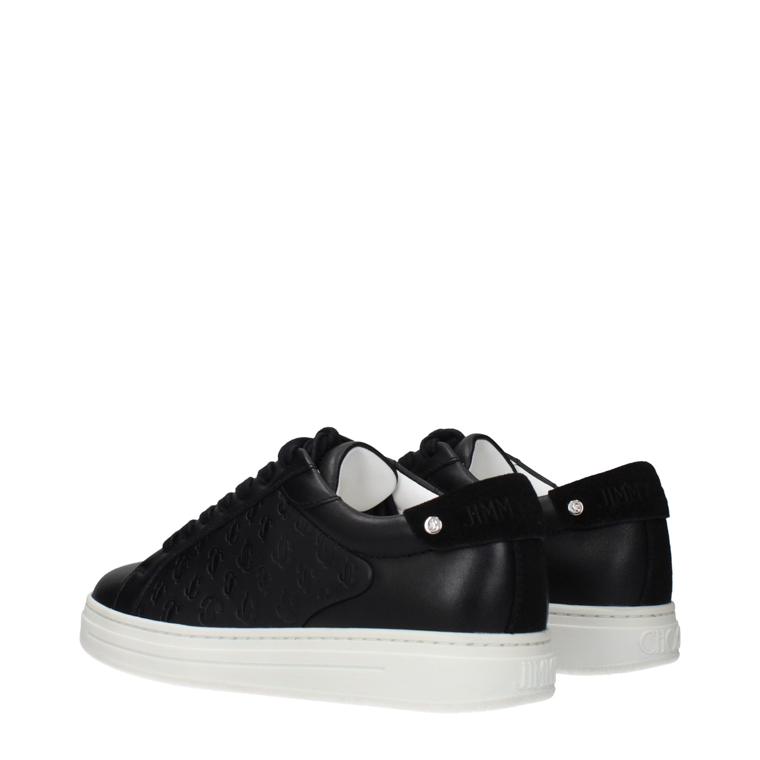 Jimmy Choo Black Leather Low Top Sneakers