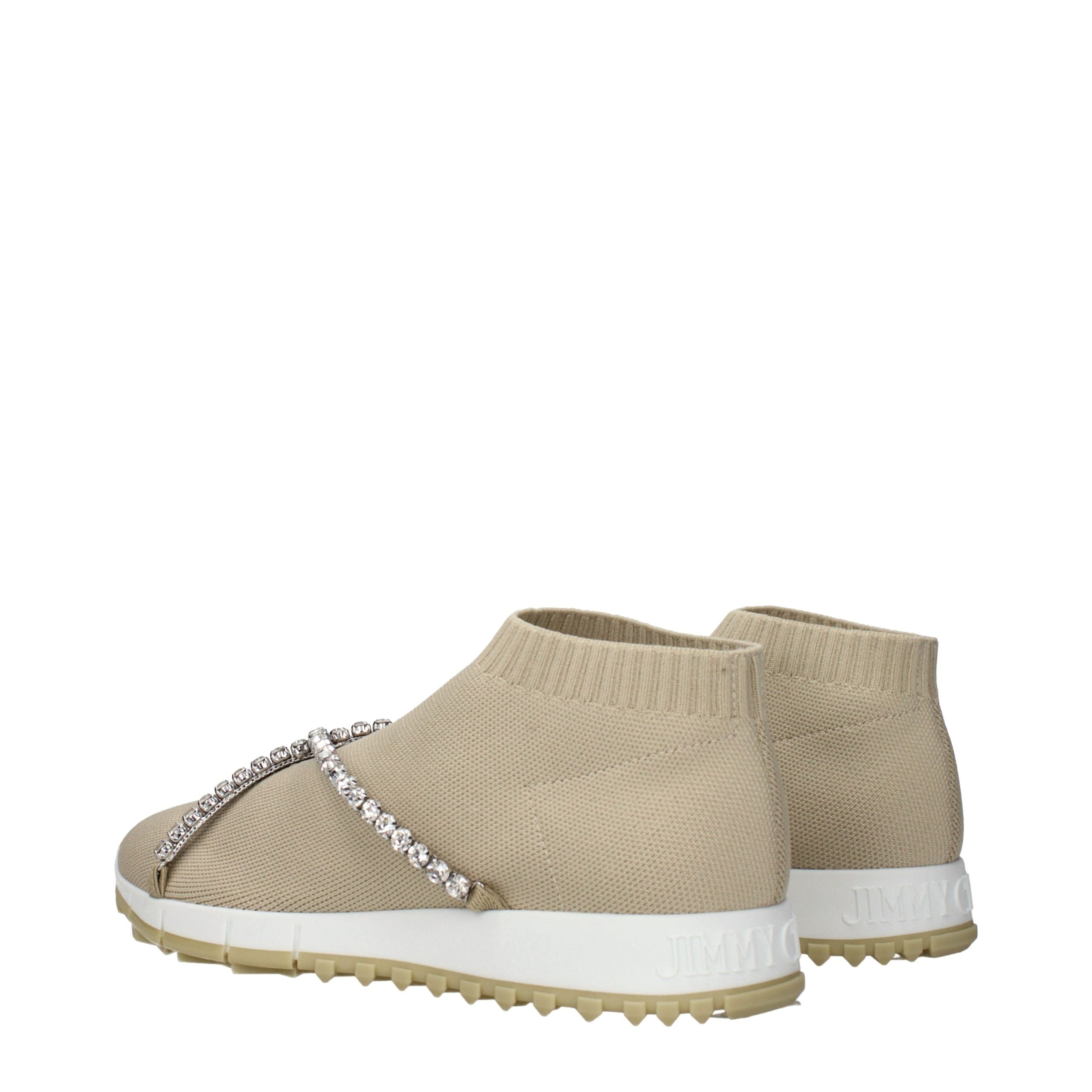 Jimmy Choo Beige Fabric Slip-On Loafers