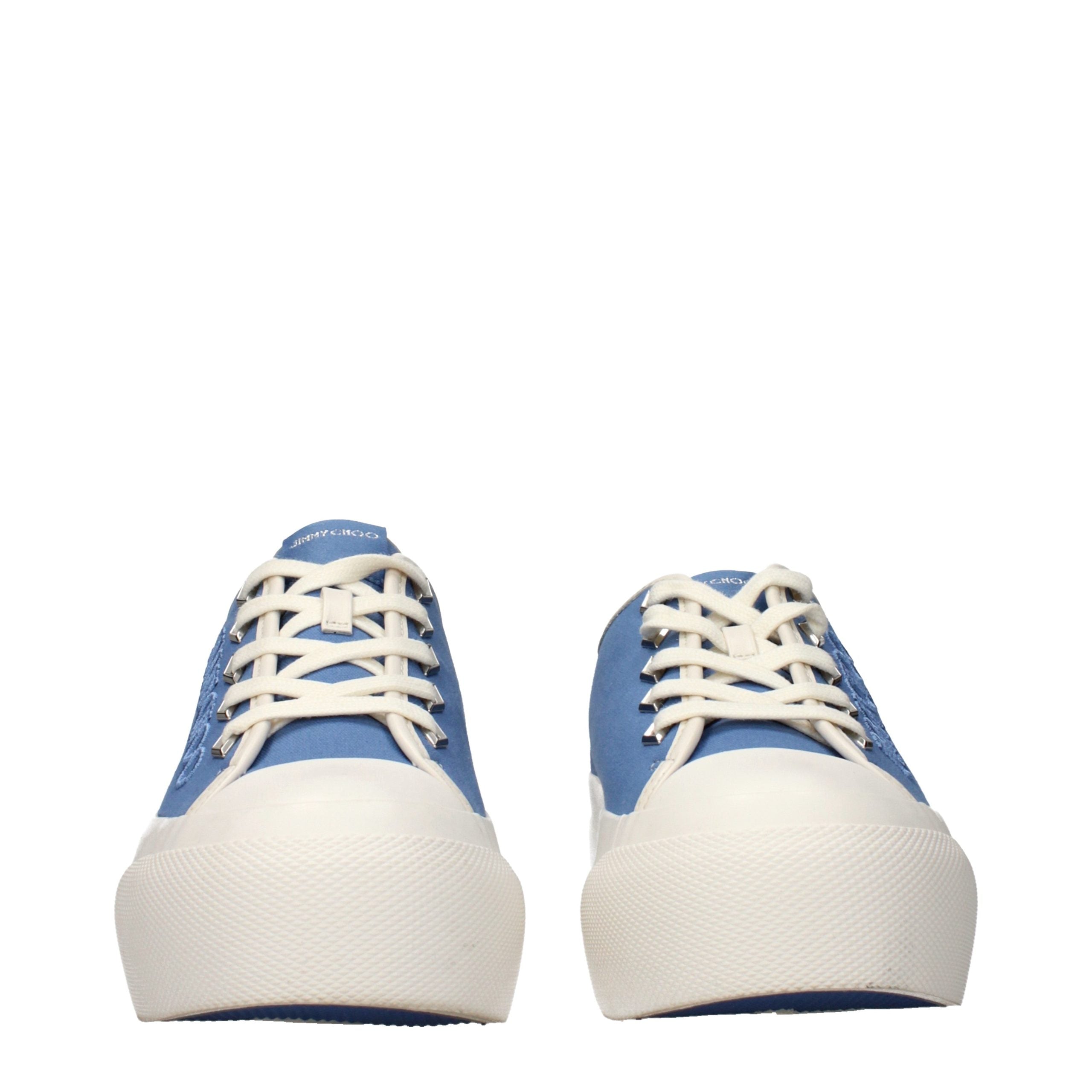Jimmy Choo Blue Fabric Low Top Sneakers