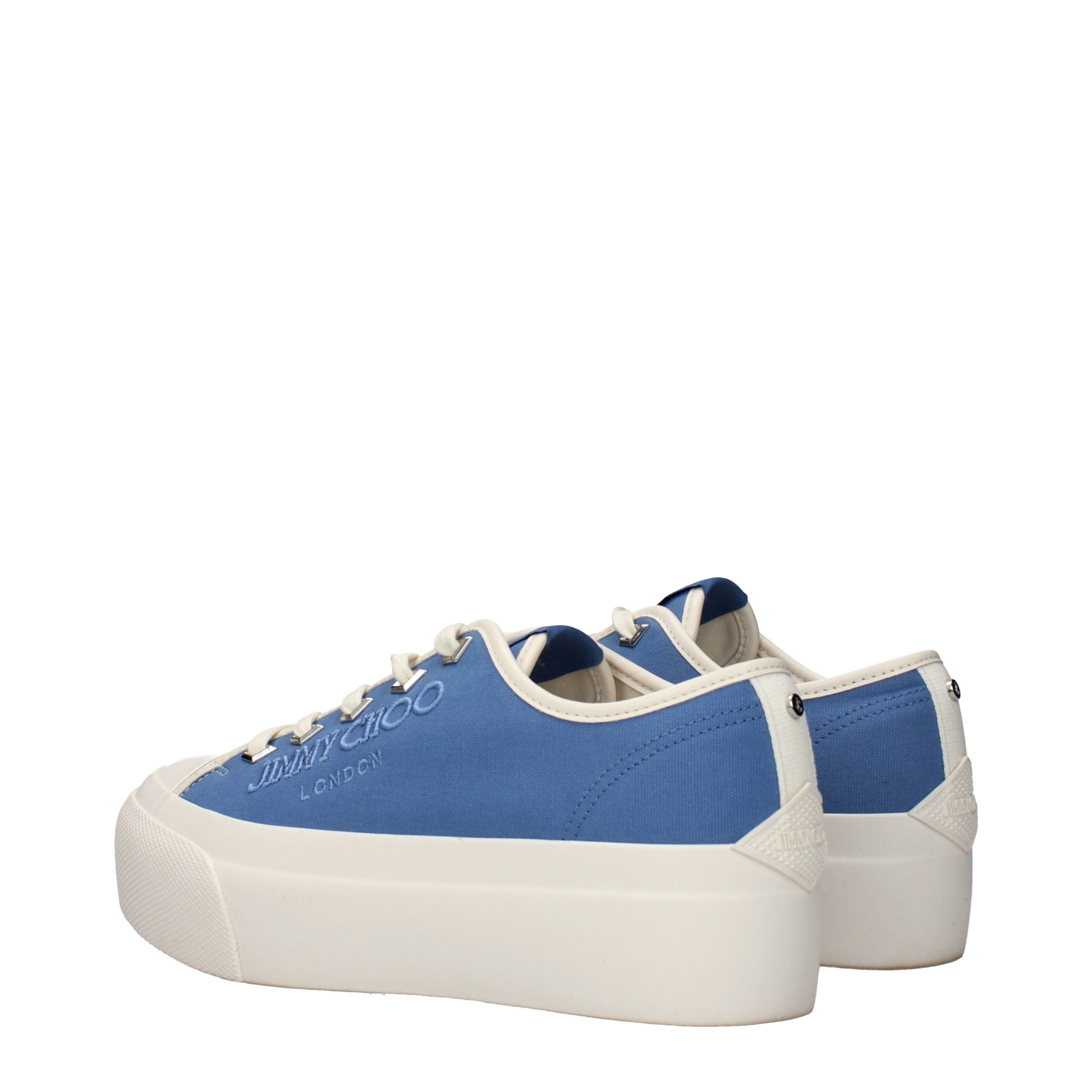 Jimmy Choo Blue Fabric Low Top Sneakers