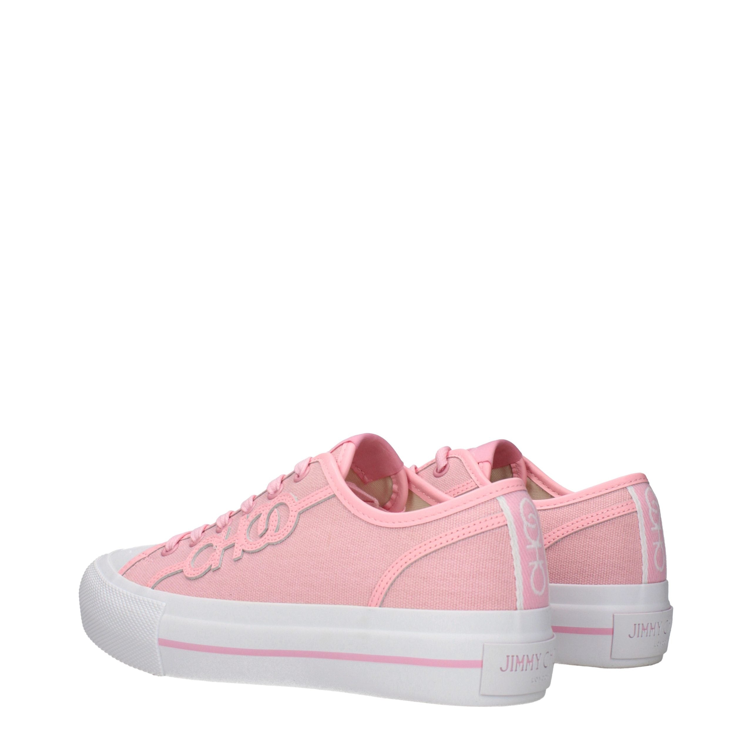 Jimmy Choo Pink Fabric Low Top Sneakers