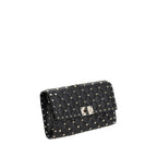 Valentino Garavani Black Calf Leather Bos Taurus Shoulder Bag