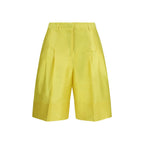 Sara Roka Bicolor Silk Bermuda Shorts