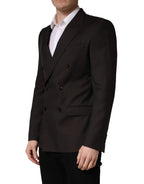 Dolce & Gabbana Dark Violet Wool Double Breasted Suit Jacket
