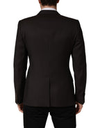 Dolce & Gabbana Dark Violet Wool Double Breasted Suit Jacket