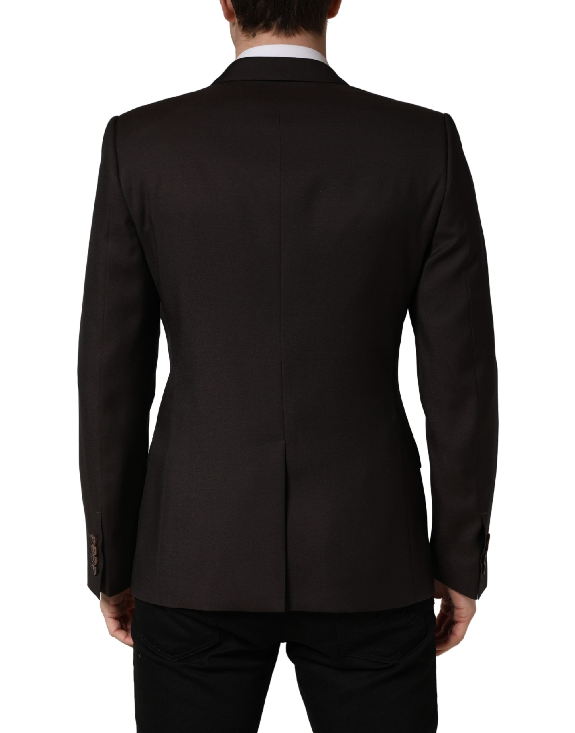 Dolce & Gabbana Dark Violet Wool Double Breasted Suit Jacket