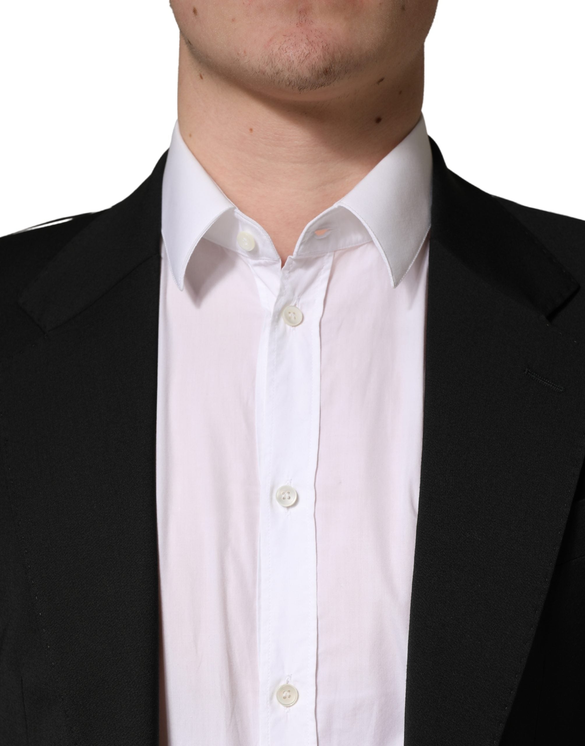 Dolce & Gabbana Black Polyester 2 Buttons Men Suit Jacket