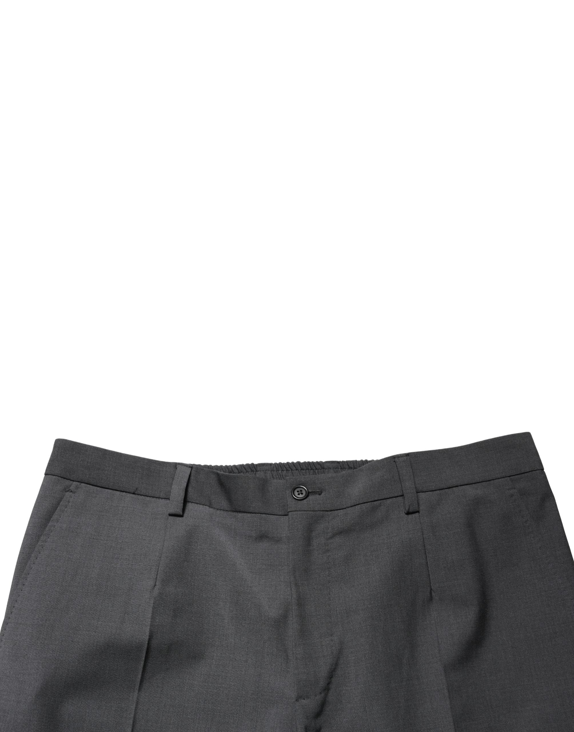 Dolce & Gabbana Dark Gray Wool Cropped Chino Trouser Pants