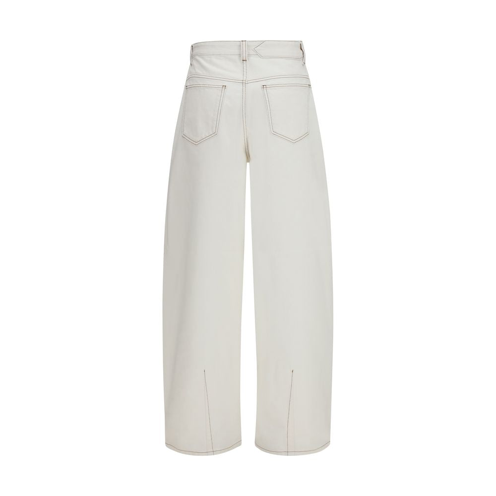 Jacquemus White Cotton High-Waisted Jean