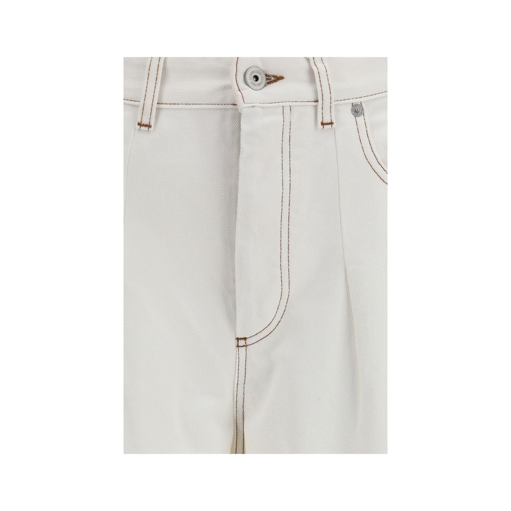 Jacquemus White Cotton High-Waisted Jean