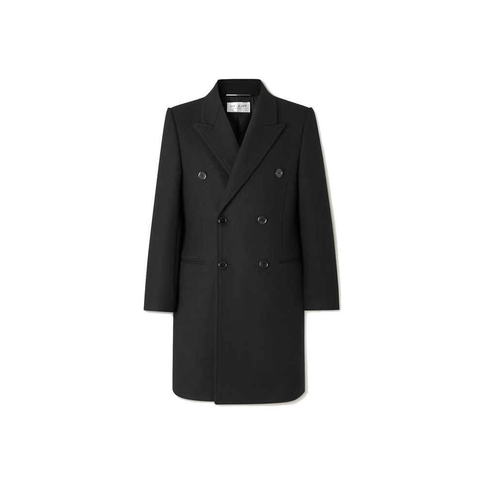Saint Laurent Black Wool Coat