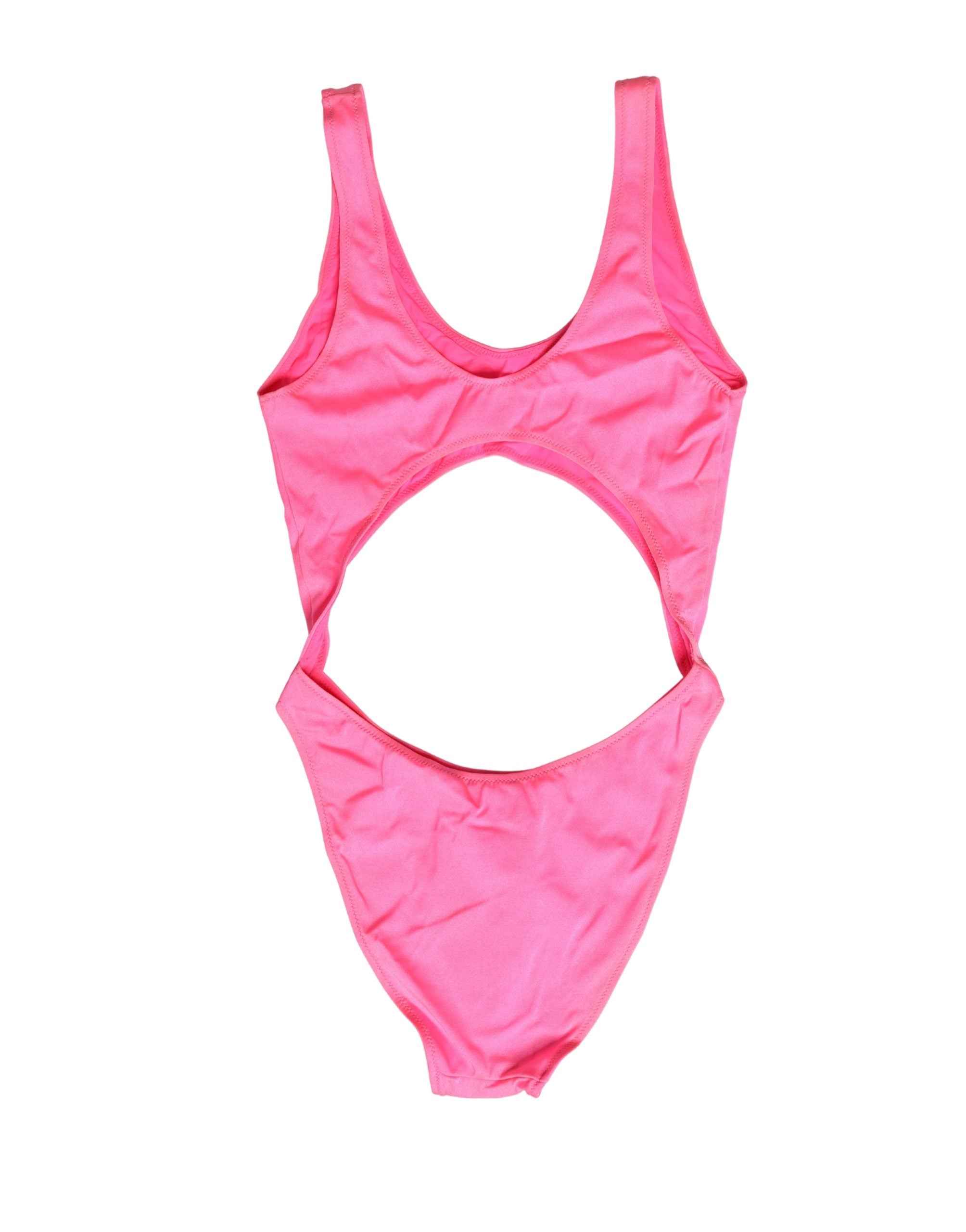 Dolce & Gabbana Pink Cut-Out High Leg One Piece Swimsuit Swimwear