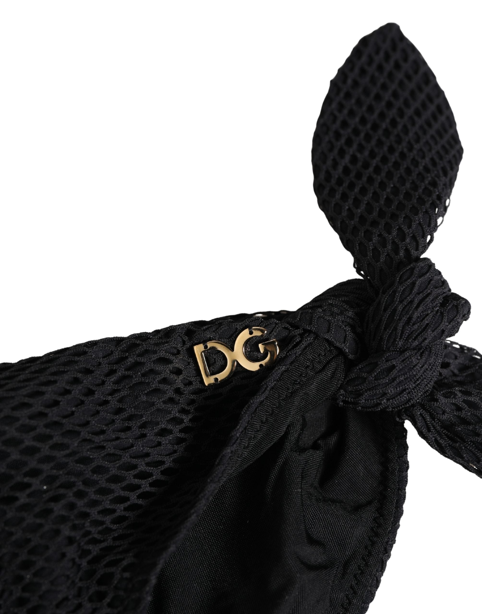Dolce & Gabbana Swimwear Black Side-Tie Bikini Bottom DG Logo