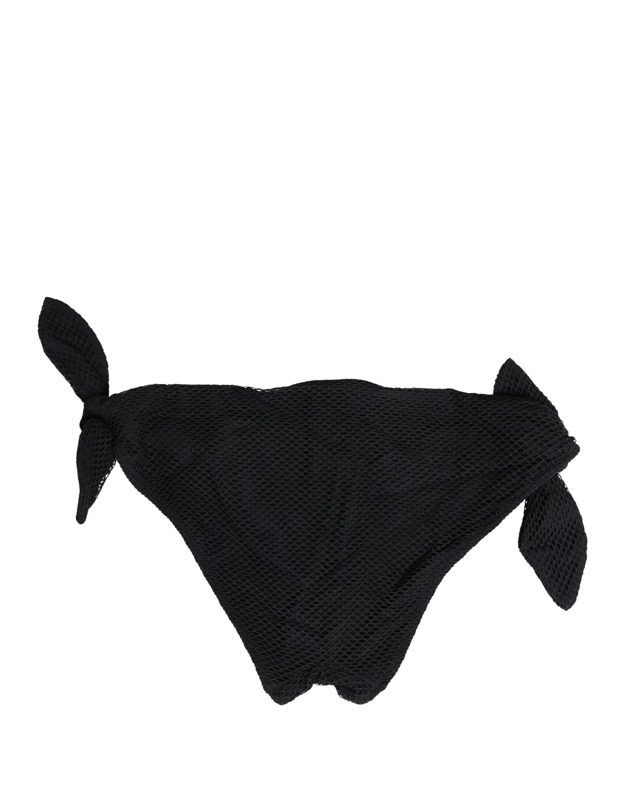 Dolce & Gabbana Swimwear Black Side-Tie Bikini Bottom DG Logo