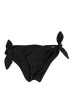 Dolce & Gabbana Swimwear Black Side-Tie Bikini Bottom DG Logo