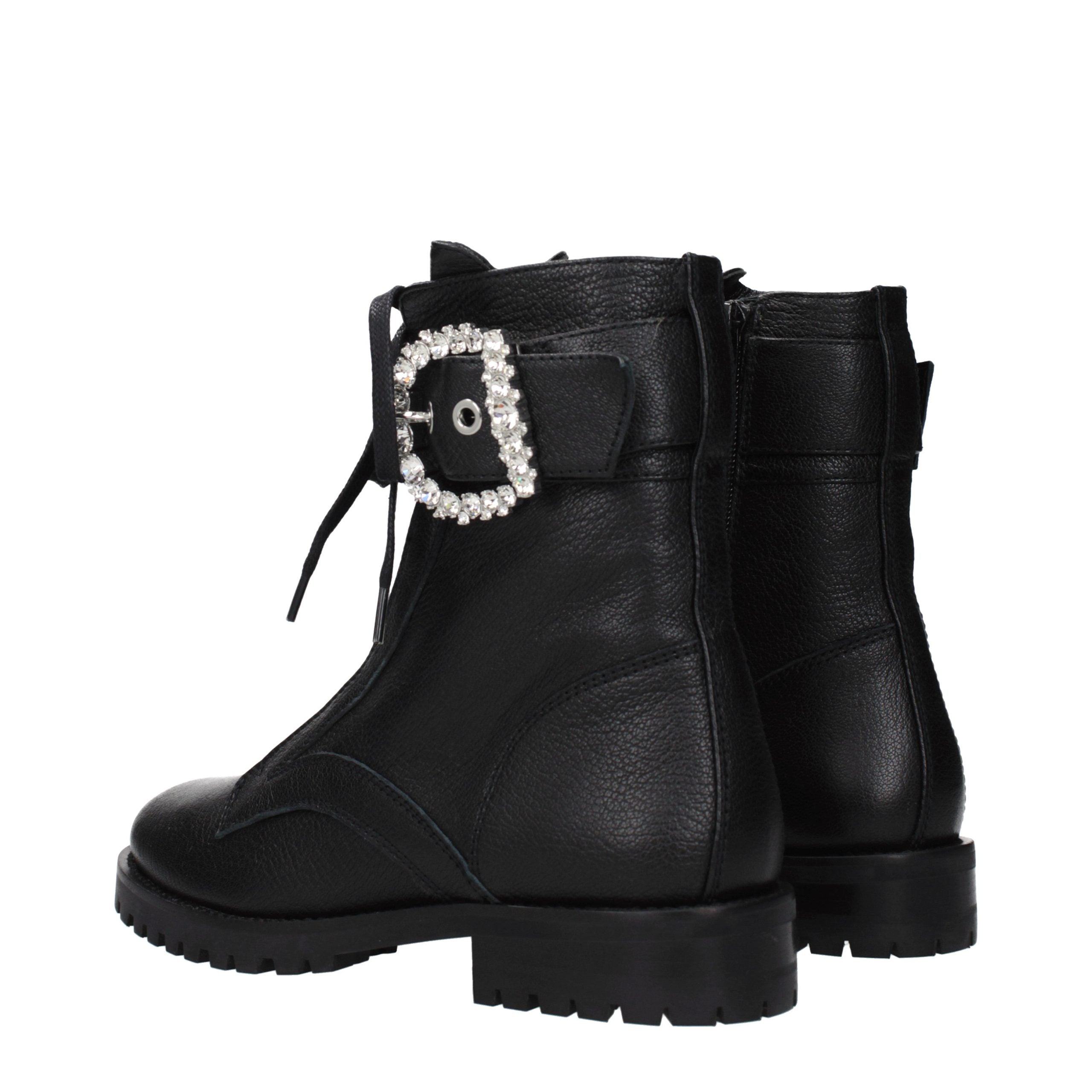 Jimmy Choo Black Leather Ankle Boots