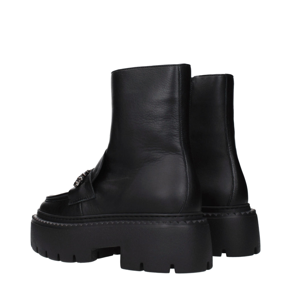 Jimmy Choo Black Leather Ankle Boots
