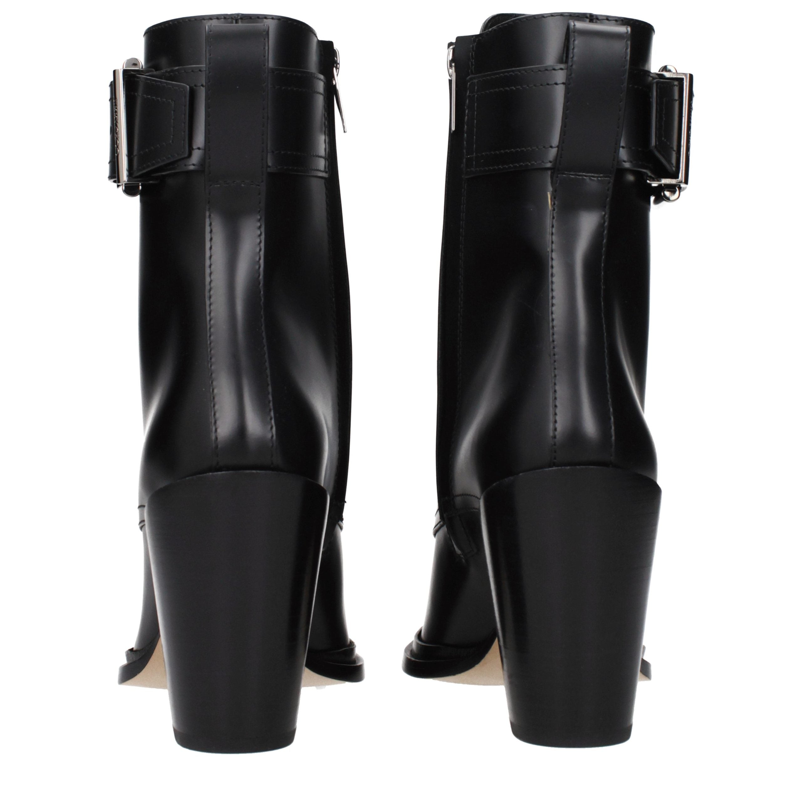 Jimmy Choo Black Leather Ankle Boots