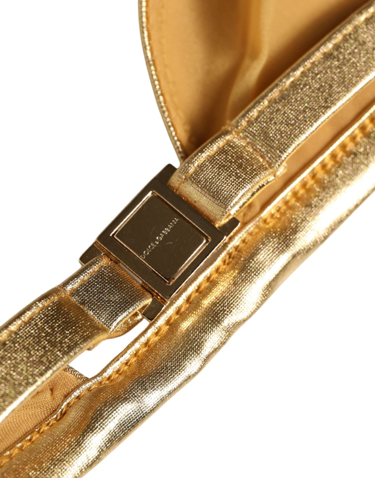 Dolce & Gabbana Gold-Tone Triangle Bikini Top DG Logo Swimwear