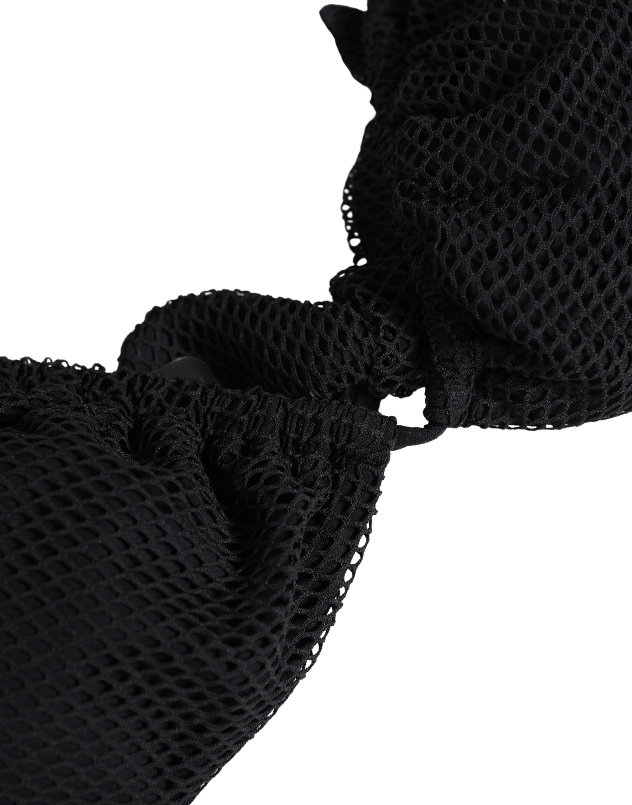 Dolce & Gabbana Black Padded Triangle Halter Bikini Top Swimwear