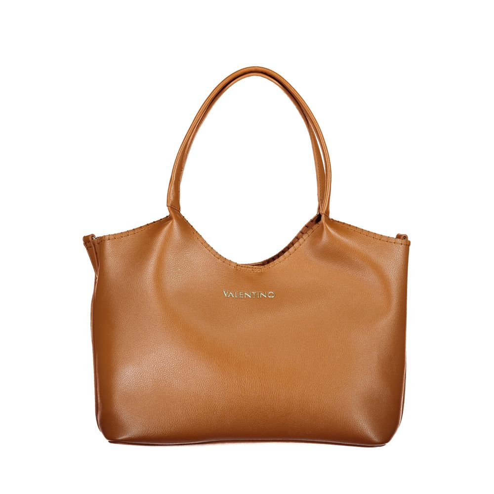 Mario Valentino Brown Polyurethane Women's Bag with Shoulder Strap