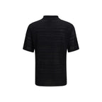 Laneus Black Cotton Polo Shirt