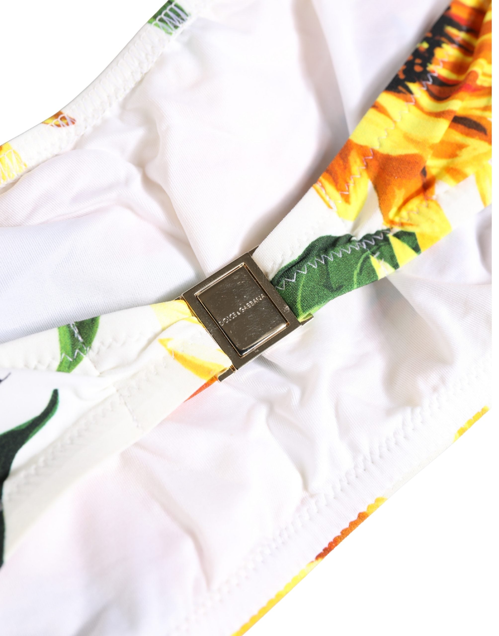 Dolce & Gabbana Multicolor Sunflower Print Bandeau Top Swimwear