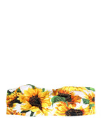 Dolce & Gabbana Multicolor Sunflower Print Bandeau Top Swimwear