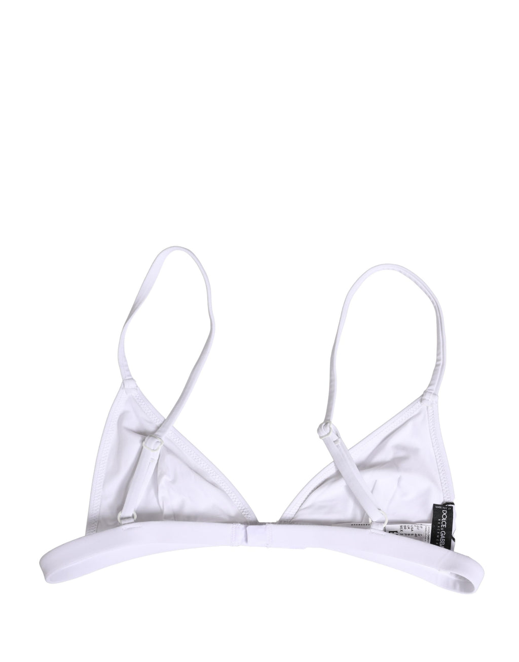 Dolce & Gabbana White Nylon Triangle Beachwear Bikini Top Swimwear