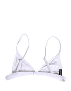 Dolce & Gabbana White Nylon Triangle Beachwear Bikini Top Swimwear