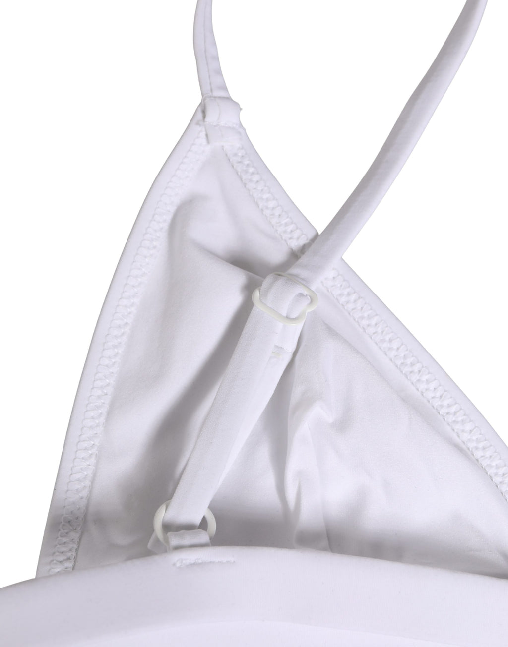 Dolce & Gabbana White Nylon Triangle Beachwear Bikini Top Swimwear