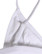 Dolce & Gabbana White Nylon Triangle Beachwear Bikini Top Swimwear