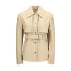 Max Mara Beige Lamb Ovis Aries Aries Leather Jacket