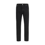 PT Torino Black Cotton Tapered Jeans