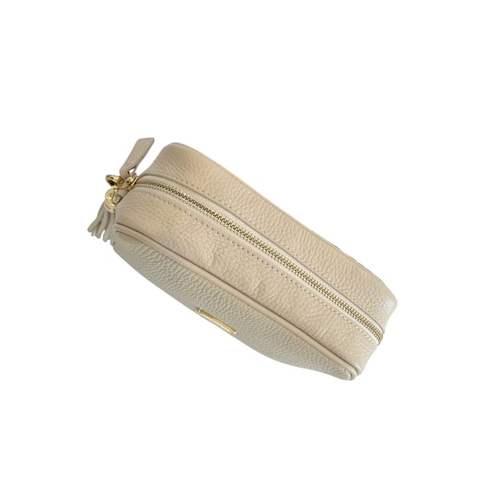 Baldinini Trend Beige Cowhide Crossbody Bag