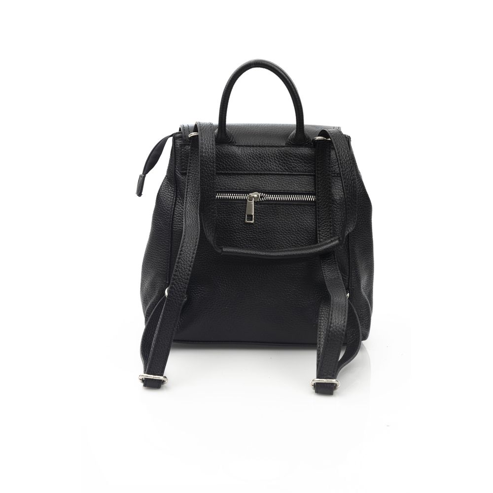 Baldinini Trend Black Cowhide Backpack