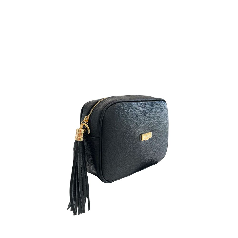 Baldinini Trend Black Cowhide Crossbody Bag