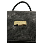 Baldinini Trend Black Leather Women Backpack
