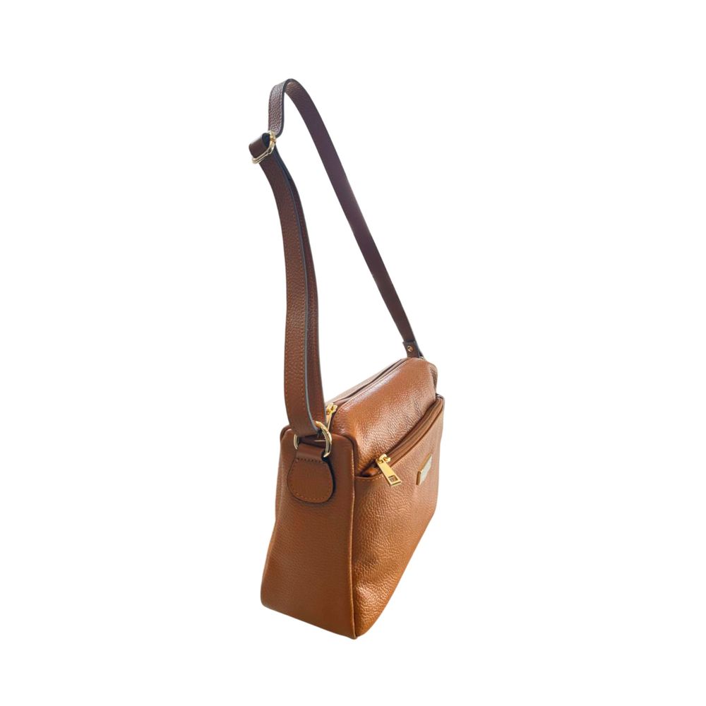 Baldinini Trend Brown Cowhide Crossbody Bag