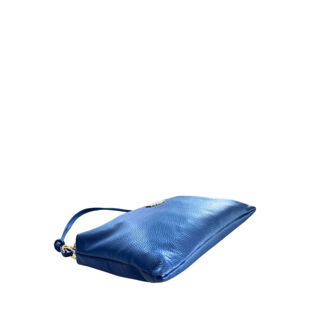 Baldinini Trend Blue Cowhide Clutch Bag