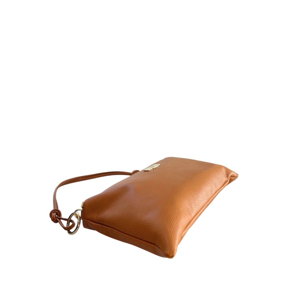 Baldinini Trend Brown Cowhide Clutch Bag