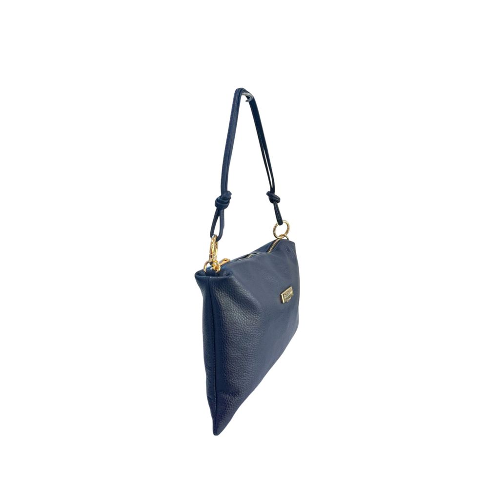 Baldinini Trend Blue Cowhide Clutch Bag
